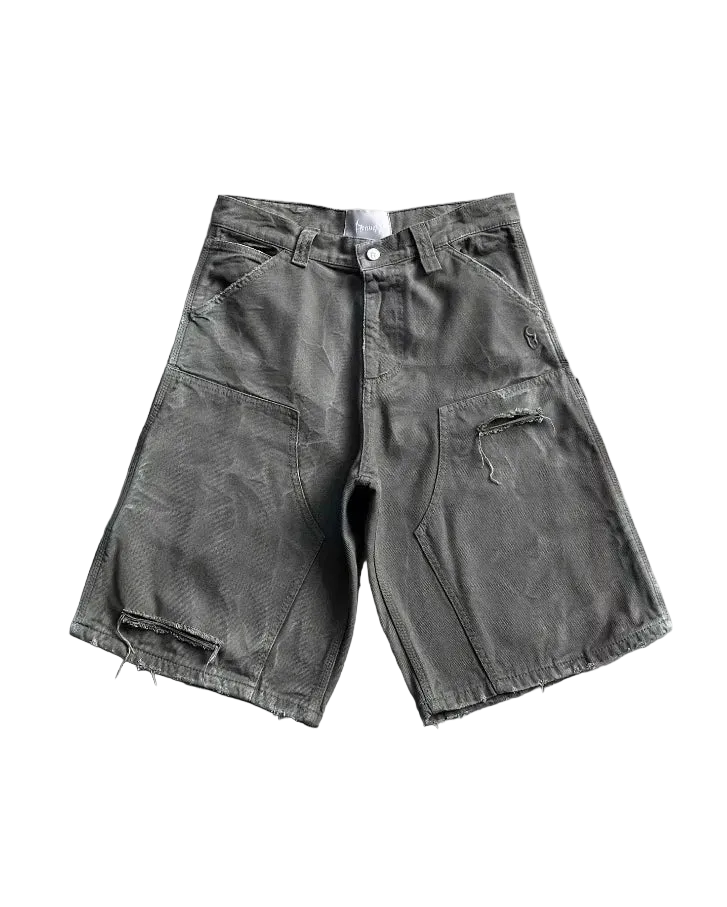 FLARED JORTS - GRAY